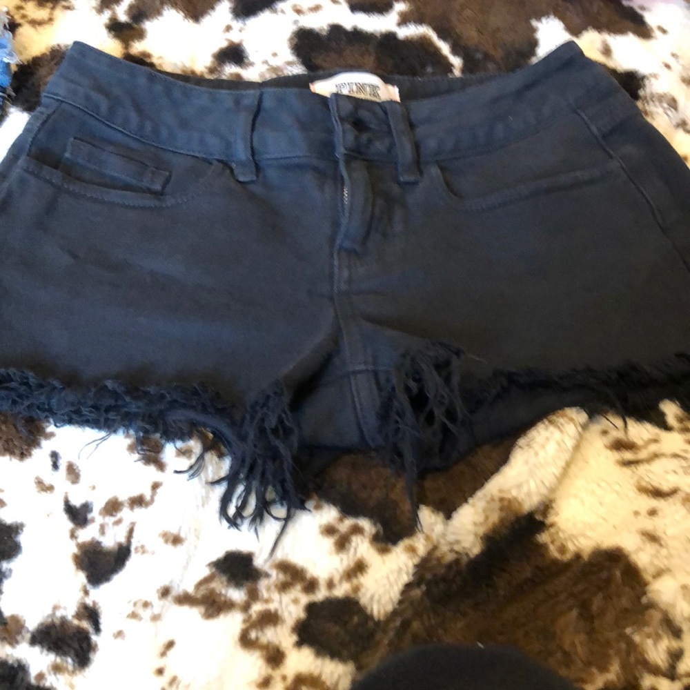 Pink black denim